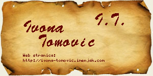 Ivona Tomović vizit kartica